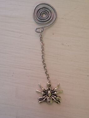 Handmade Silver Spider Pendant Teabag Charm